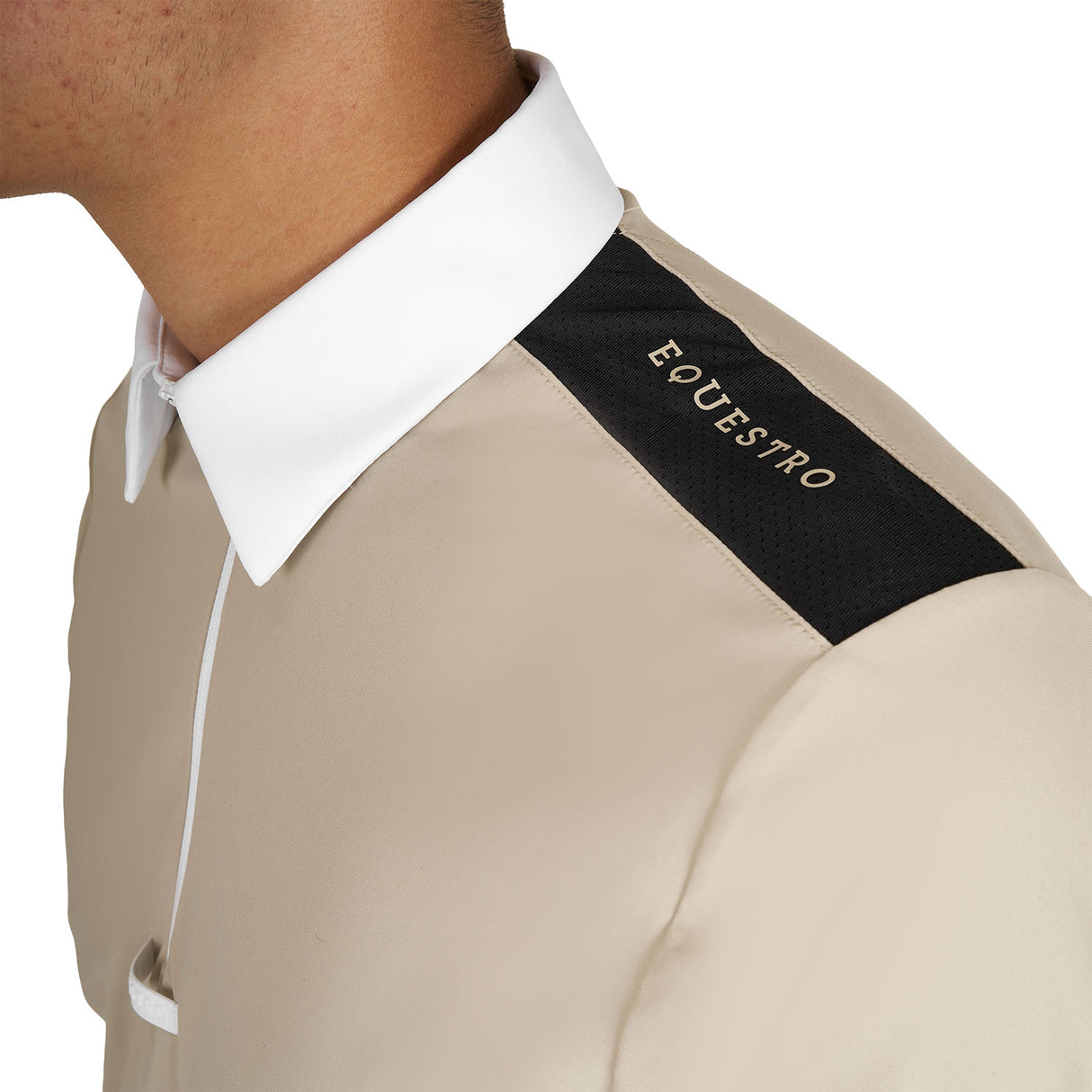 Men's slim fit half-sleeved competition polo shirt