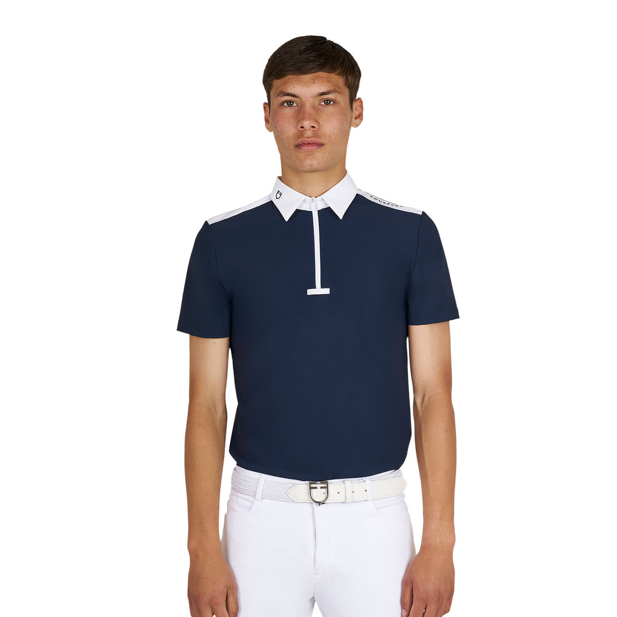Men's slim fit half-sleeved competition polo shirt