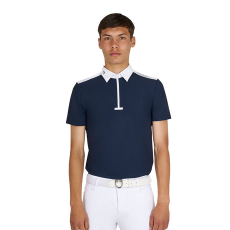 Men's slim fit half-sleeved competition polo shirt
