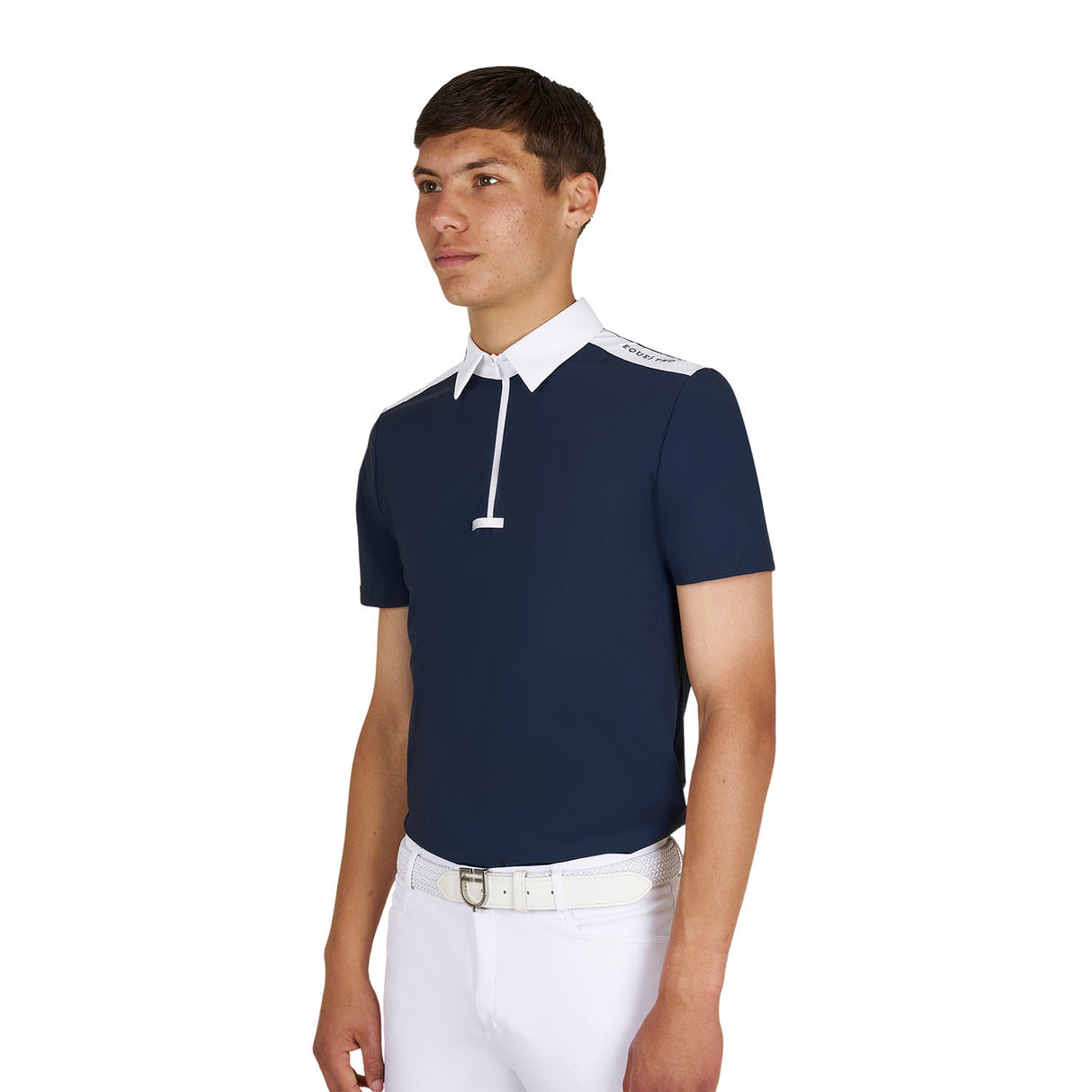 Men's slim fit half-sleeved competition polo shirt