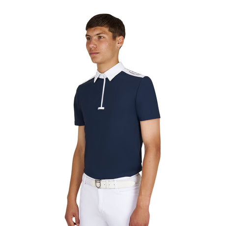 Men's slim fit half-sleeved competition polo shirt