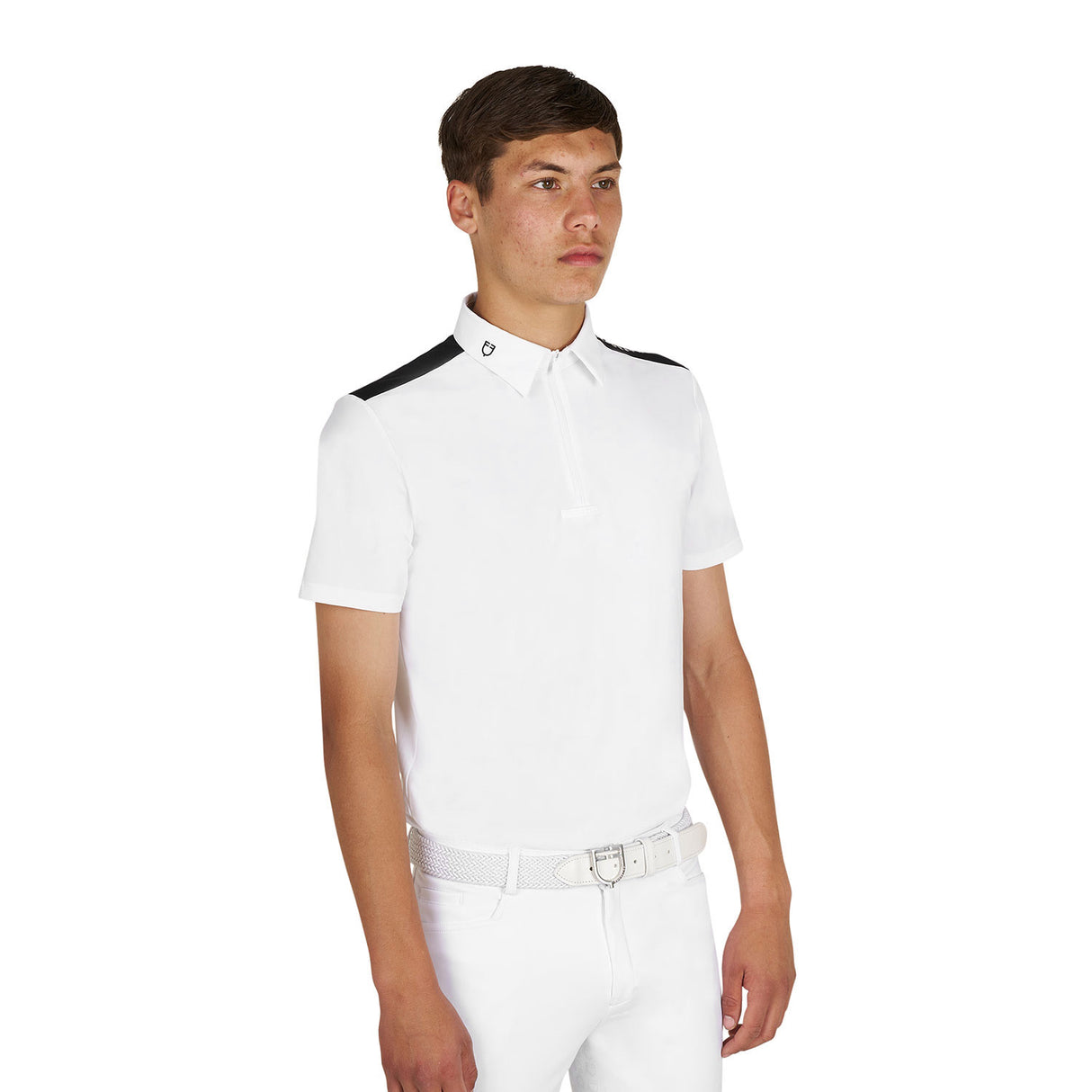Men's slim fit half-sleeved competition polo shirt