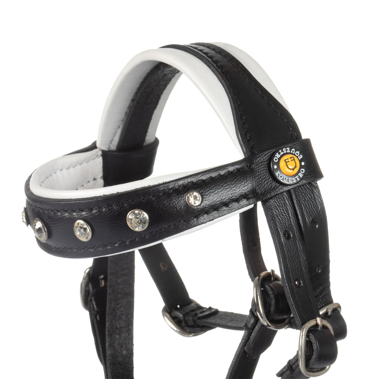 Leather bridle with rhinestones for toy horse