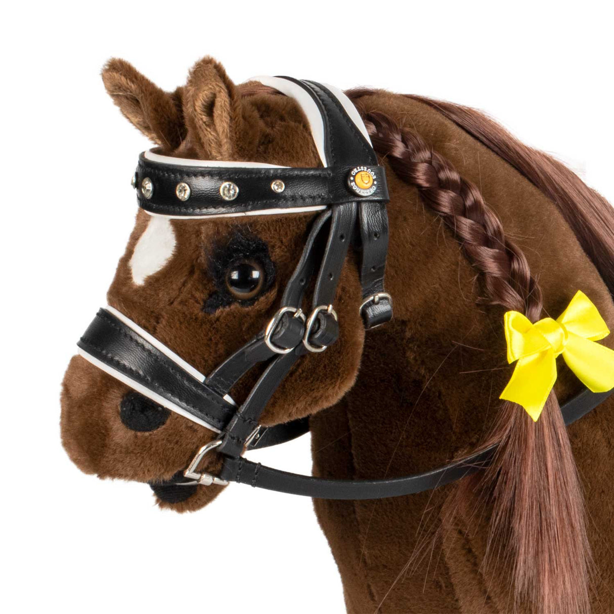 Leather bridle with rhinestones for toy horse