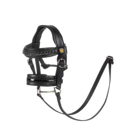 Leather bridle for toy horse with silver clinchers