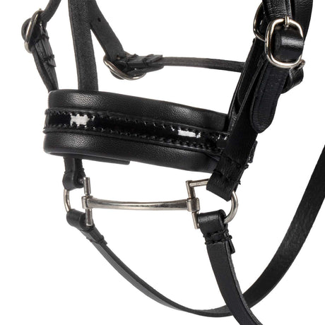 Leather bridle for toy horse with silver clinchers