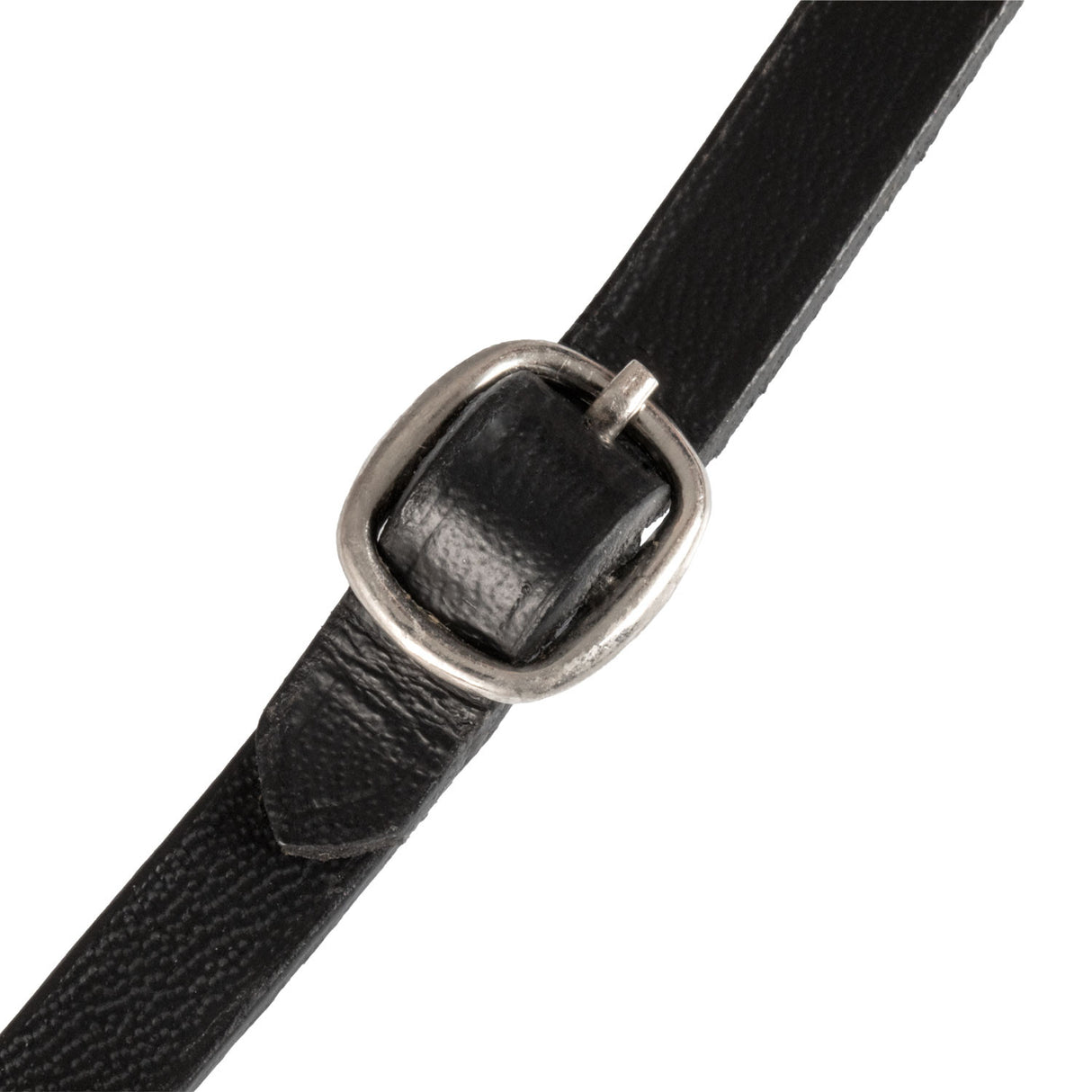 Leather bridle for toy horse with silver clinchers