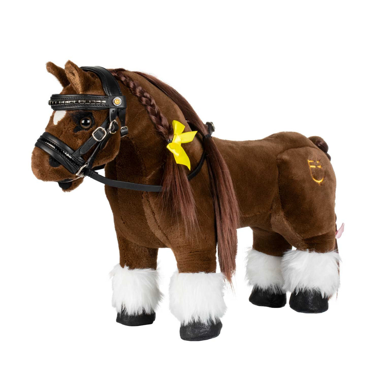 Leather bridle for toy horse with silver clinchers