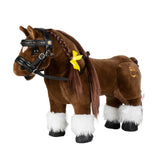 Leather bridle for toy horse with silver clinchers