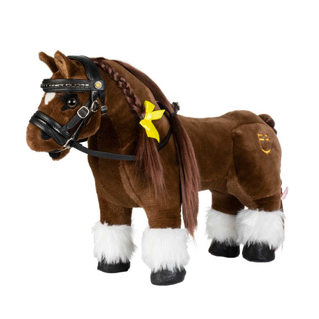 Leather bridle for toy horse with silver clinchers