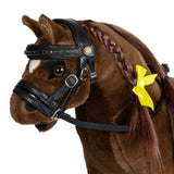 Leather bridle for toy horse with silver clinchers