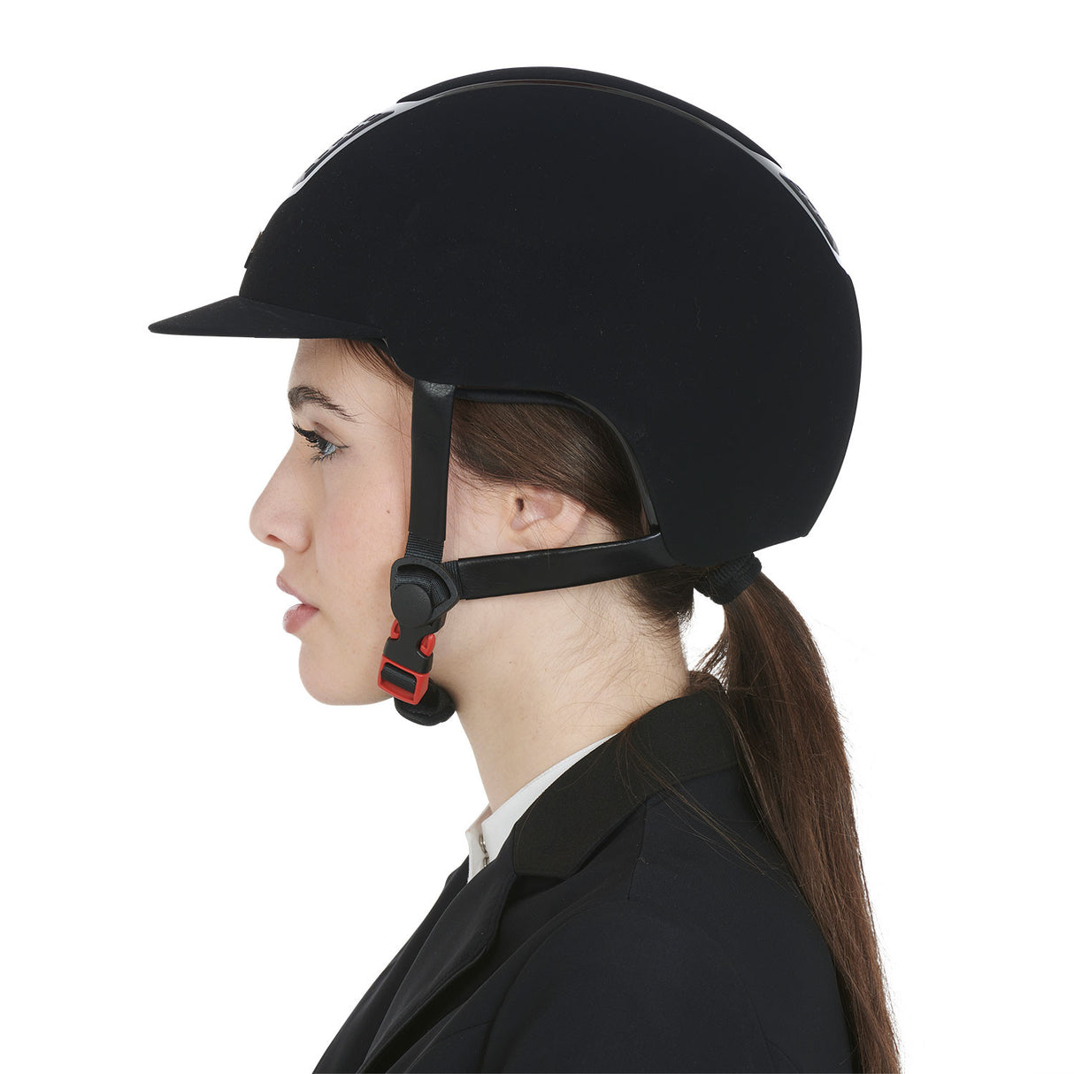 Helmet with colored velvet frame