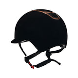 Helmet with colored velvet frame