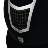 Helmet with colored velvet frame