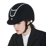 Helmet with colored velvet frame
