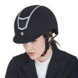 Helmet with colored velvet frame