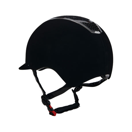 Equestro Ultra-Light Velvet Helmet With Rhinestones #colour_black/silver