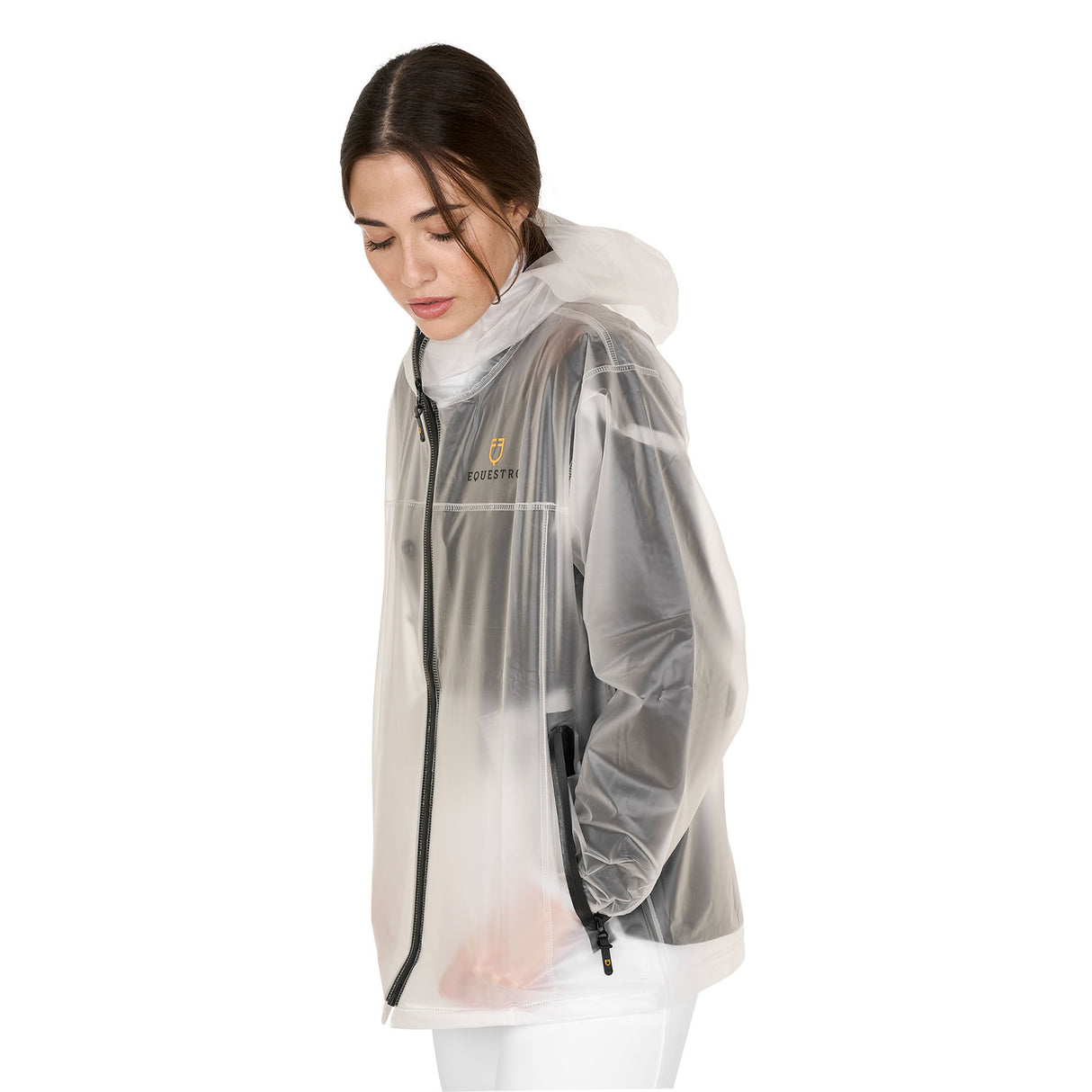 Equestro Unisex Basic Raincoat #colour_white