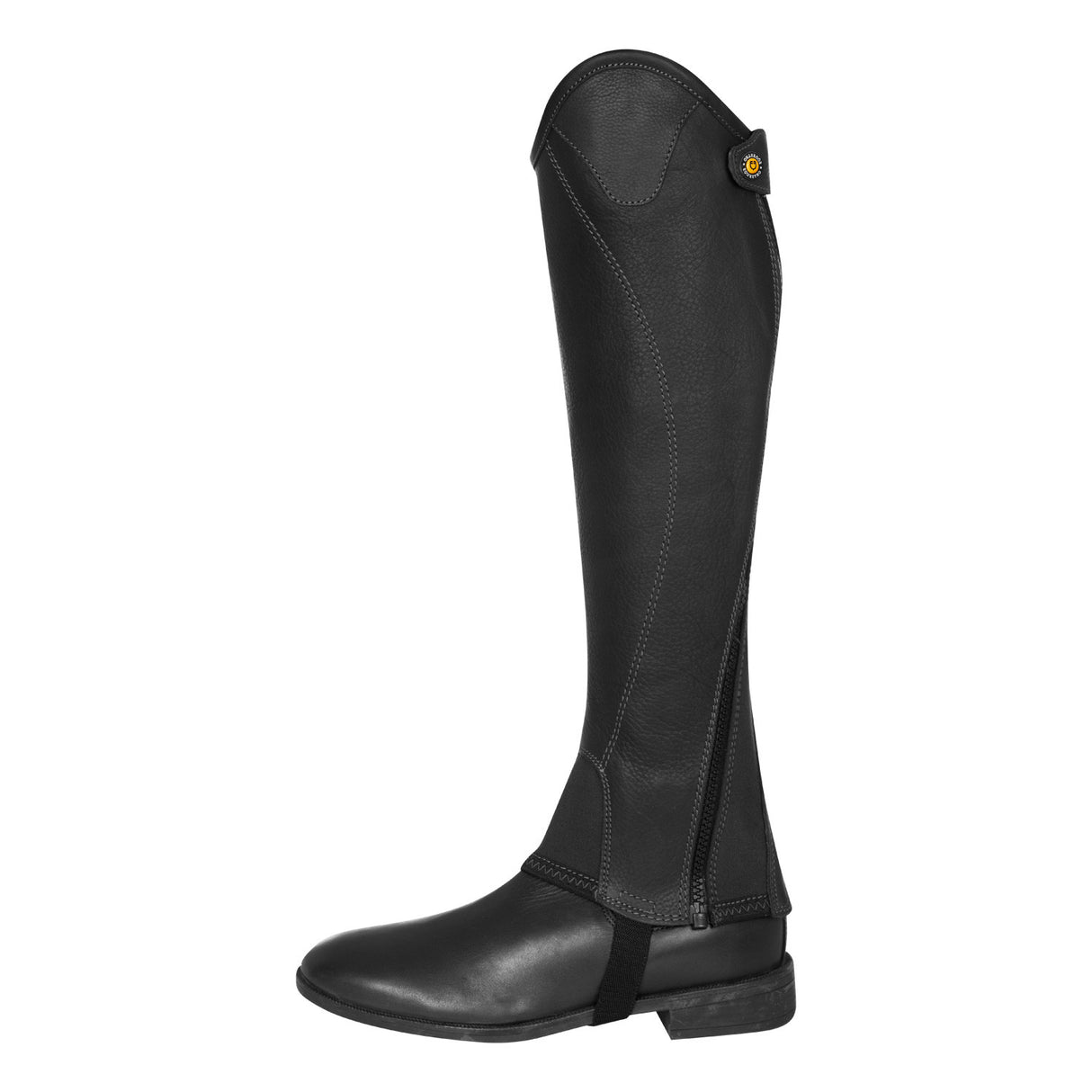 Unisex soft leather gaiters with side zip