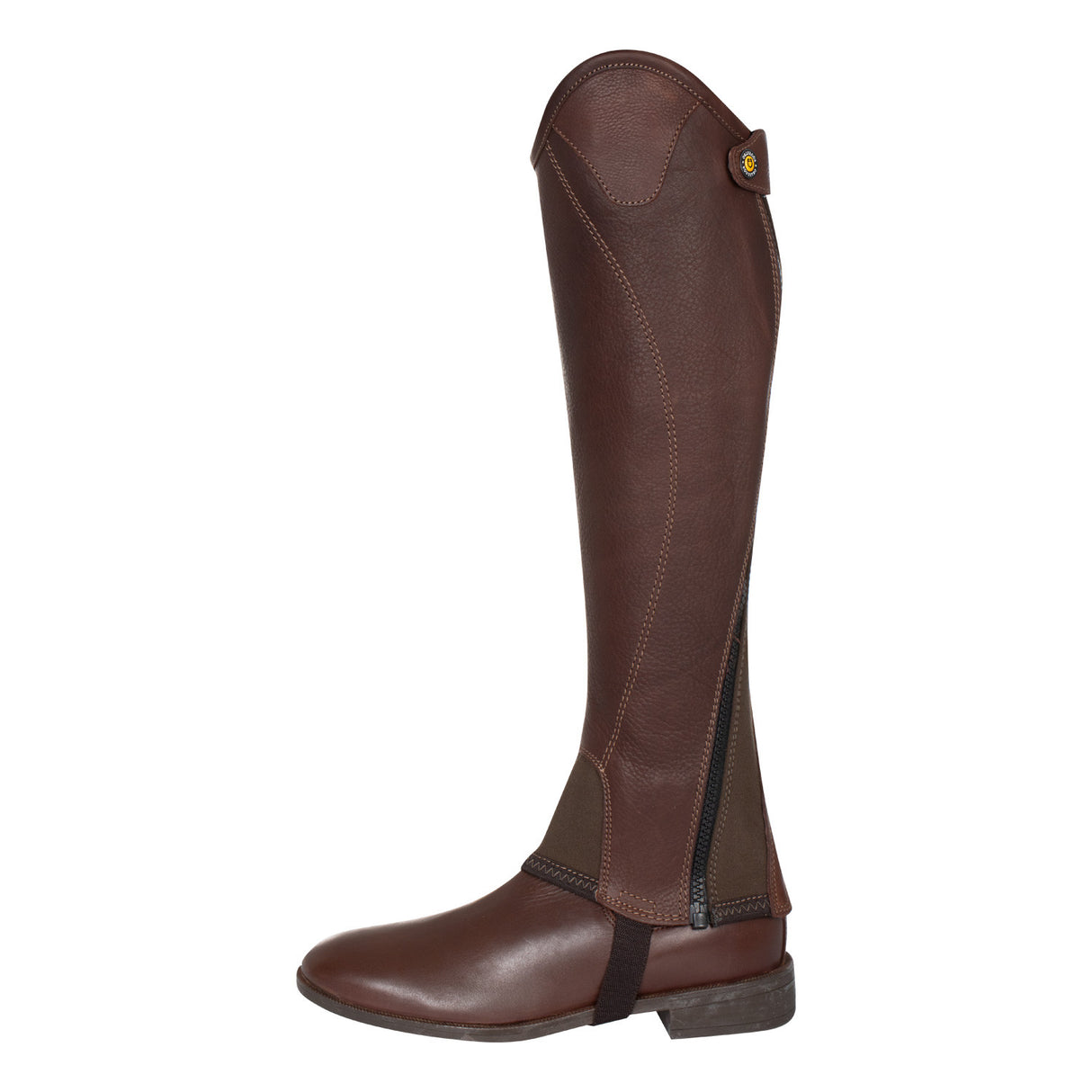 Unisex soft leather gaiters with side zip