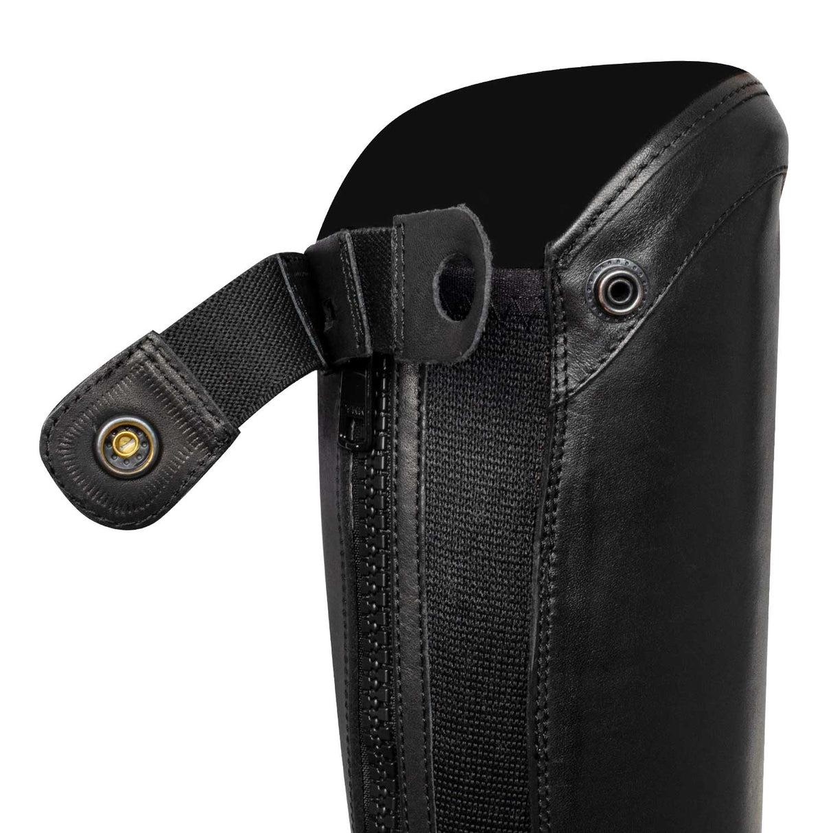 Equestro Unisex Chaps With Back Zip And Elastic Band #colour_black