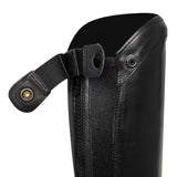 Equestro Unisex Chaps With Back Zip And Elastic Band #colour_black