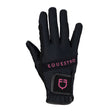 Equestro Gloves In Technical Fabric With Multicolor Logo #colour_black-pink