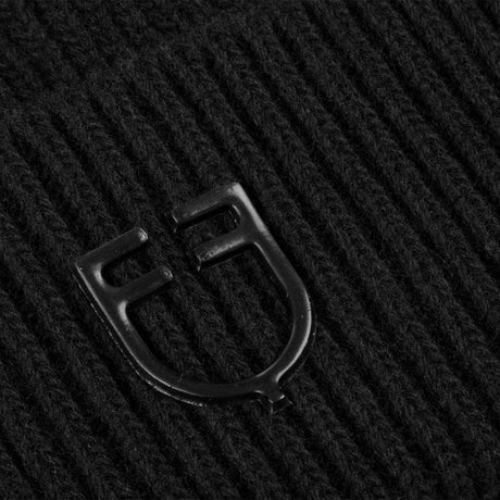 Equestro Unisex Knitted Texture Wool Beanie #colour_black