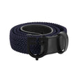 Elastic belt with black logoed buckle