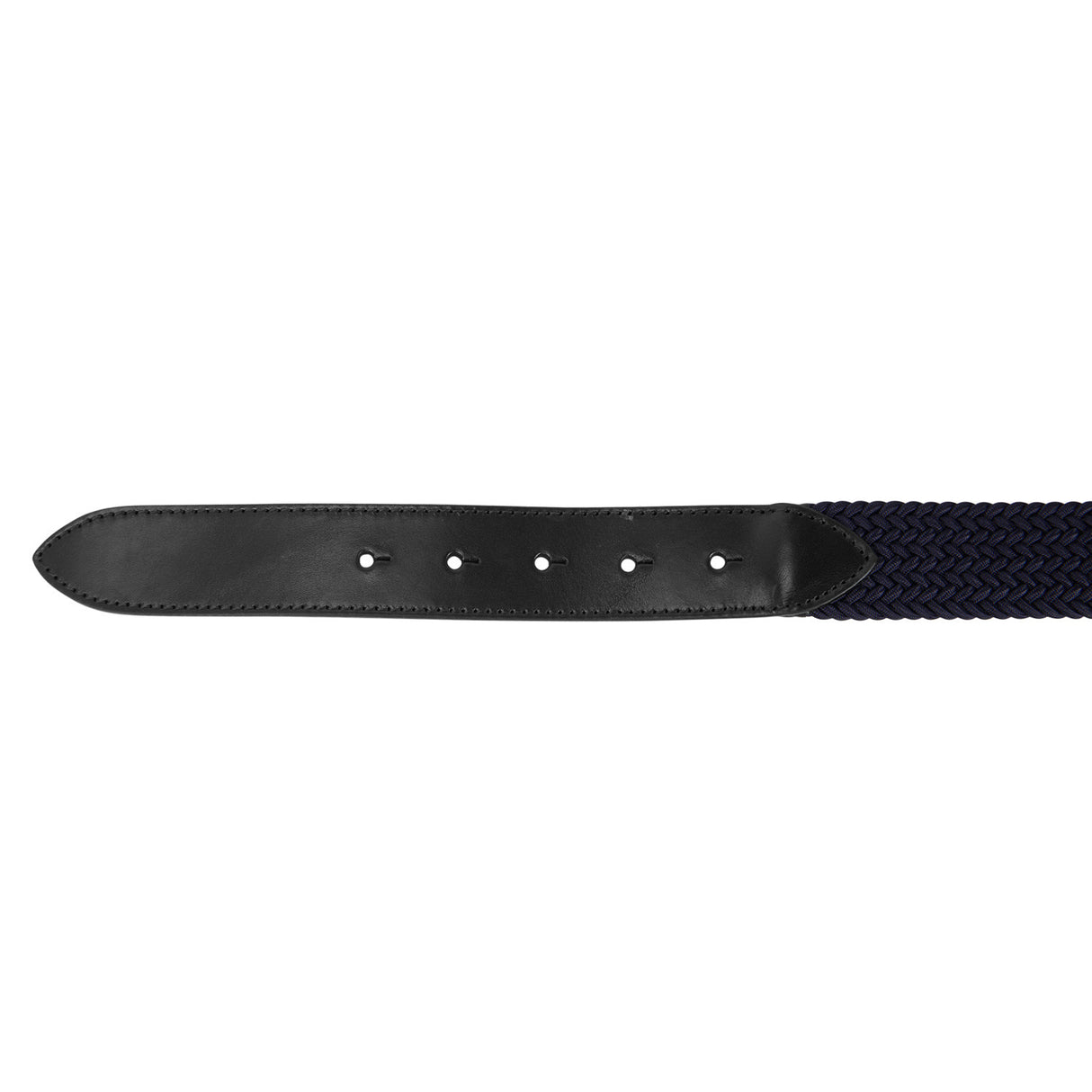 Elastic belt with black logoed buckle