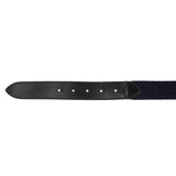 Elastic belt with black logoed buckle