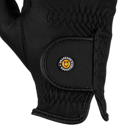 Unisex padded gloves in synthetic leather with hook-and-loop closure