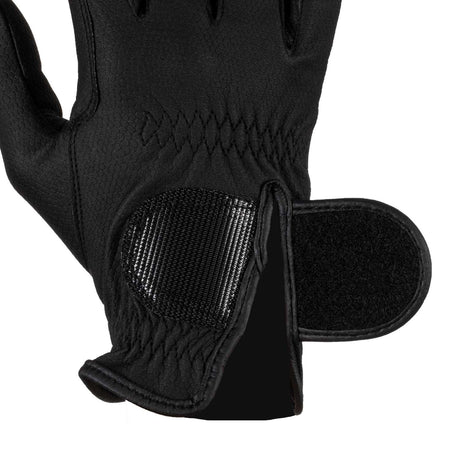 Unisex padded gloves in synthetic leather with hook-and-loop closure