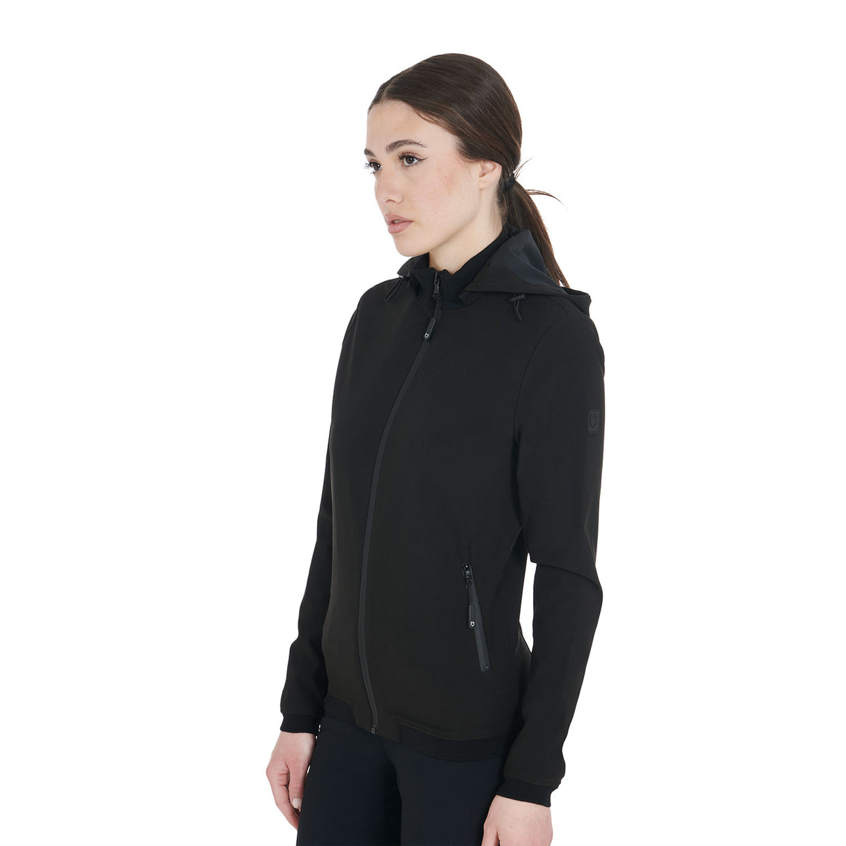 Equestro Women's Technical Three-Layer Softshell Jacket #colour_black