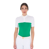 Equestro Women's Slim Fit Polo Shirt In Technical Fabric And Mesh