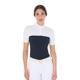 Equestro Women's Slim Fit Polo Shirt In Technical Fabric And Mesh