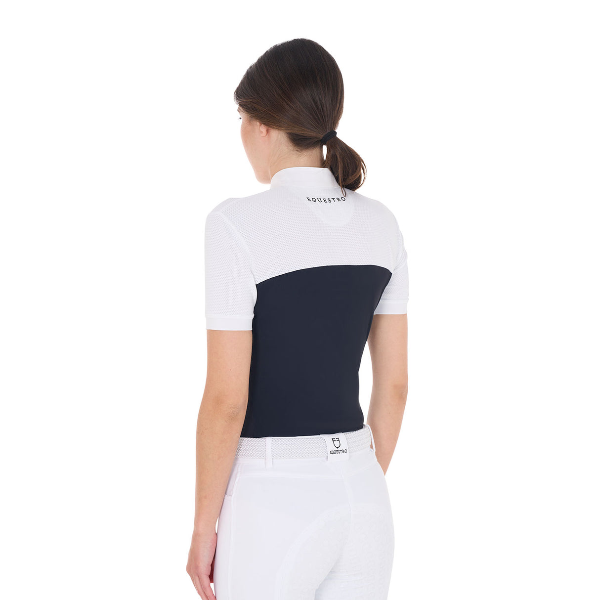 Equestro Women's Slim Fit Polo Shirt In Technical Fabric And Mesh