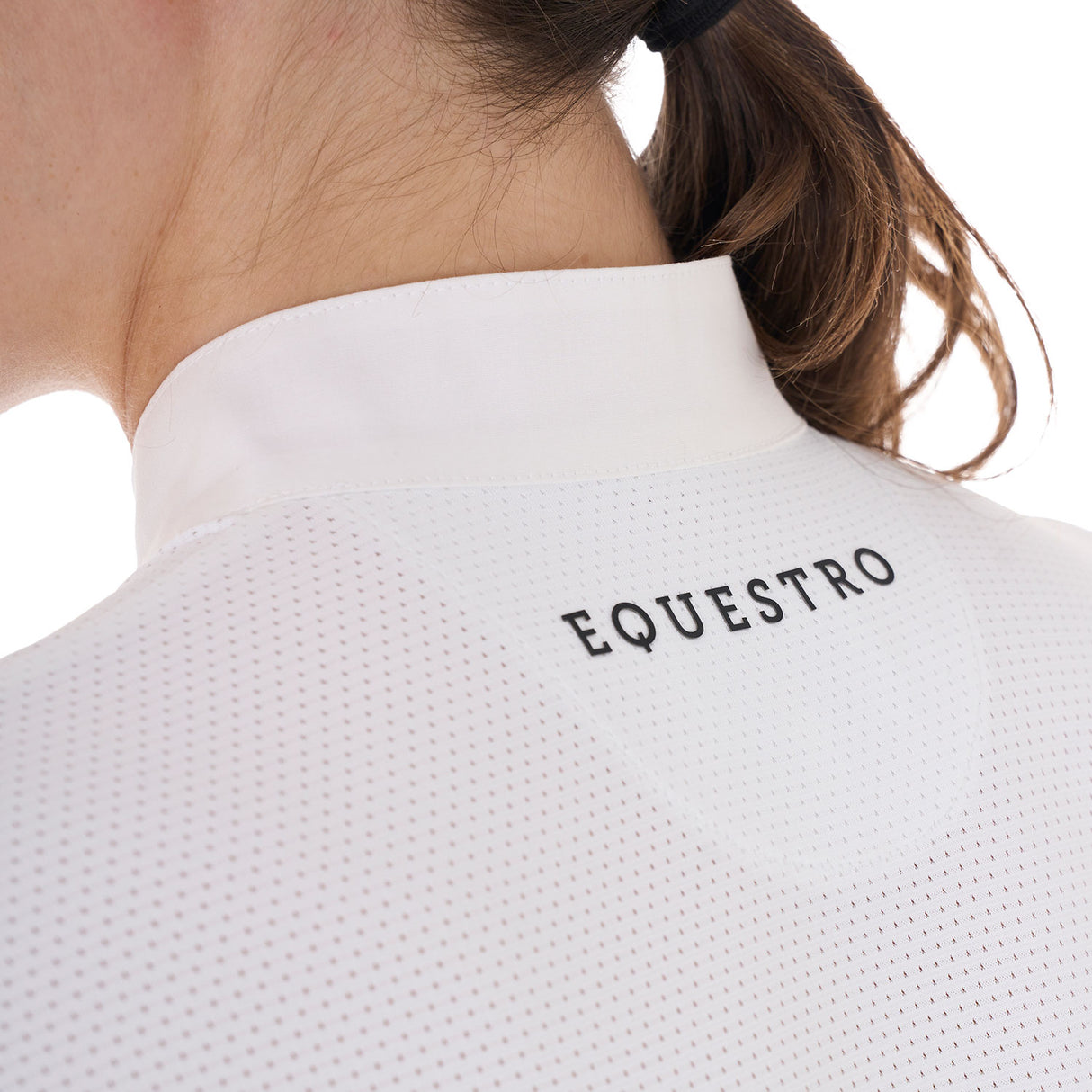 Equestro Women's Slim Fit Polo Shirt In Technical Fabric And Mesh