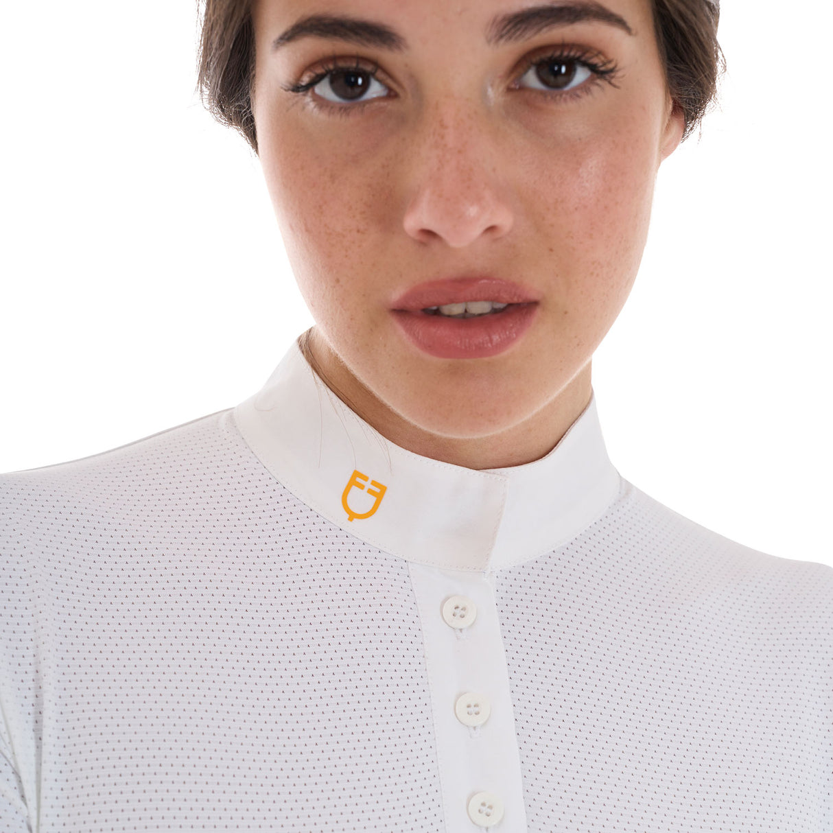 Equestro Women's Slim Fit Polo Shirt In Technical Fabric And Mesh