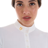 Equestro Women's Slim Fit Polo Shirt In Technical Fabric And Mesh