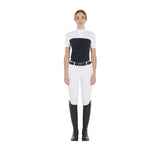 Equestro Women's Slim Fit Polo Shirt In Technical Fabric And Mesh