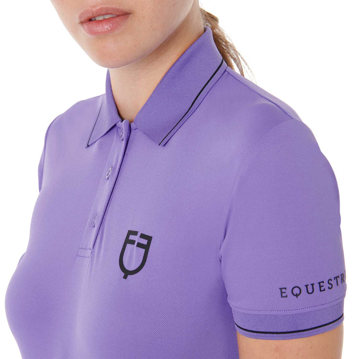 Equestro Women's Slim Fit Polo Shirt In Breathable Fabric