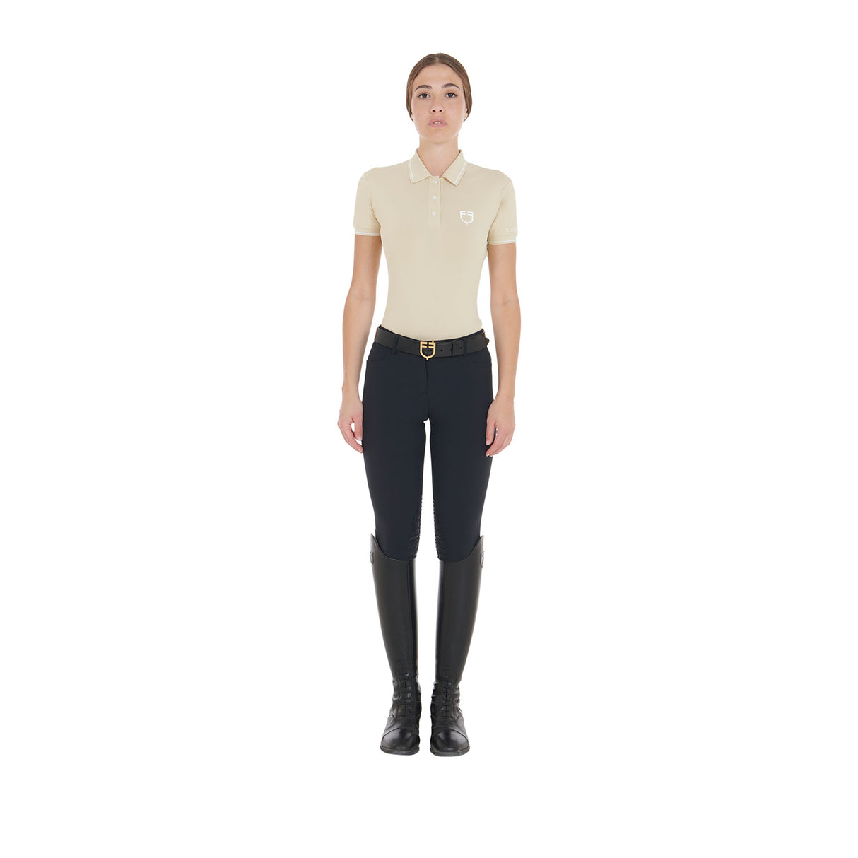 Equestro Women's Slim Fit Polo Shirt In Breathable Fabric