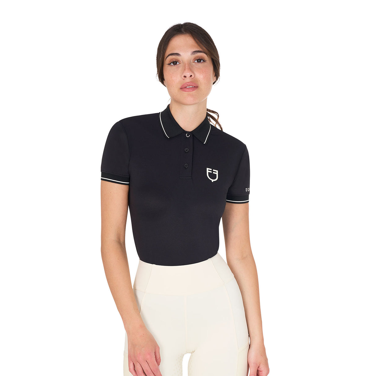 Equestro Women's Slim Fit Polo Shirt In Breathable Fabric