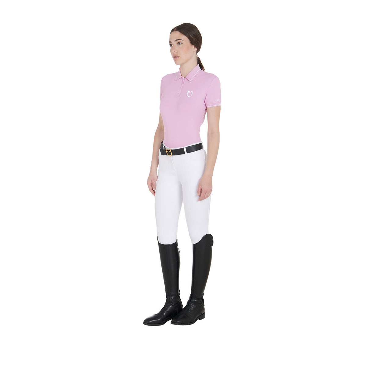 Equestro Women's Slim Fit Polo Shirt In Breathable Fabric