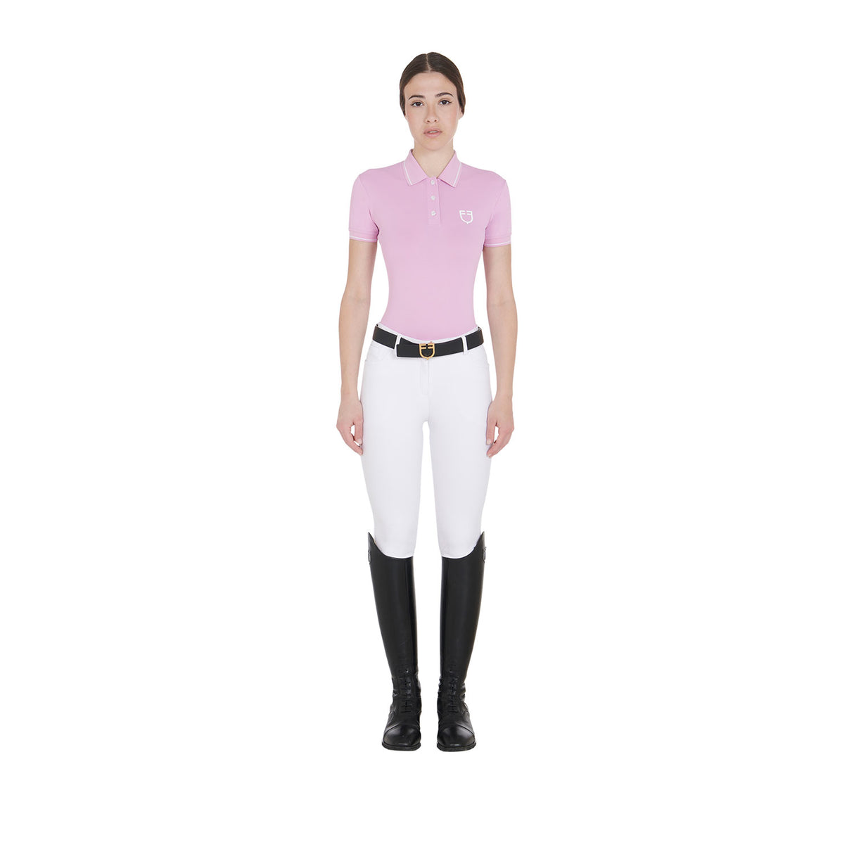 Equestro Women's Slim Fit Polo Shirt In Breathable Fabric