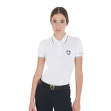 Equestro Women's Slim Fit Polo Shirt In Breathable Fabric #colour_white