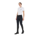 Equestro Women's Slim Fit Polo Shirt In Breathable Fabric #colour_white