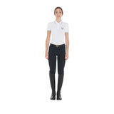 Equestro Women's Slim Fit Polo Shirt In Breathable Fabric #colour_white