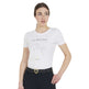 Equestro Women's Slim Fit T-Shirt Jumping With Rhinestone #colour_white